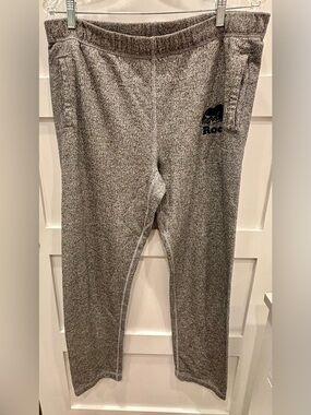 Roots Unisex Salt & Pepper Heathered Sweatpants with Logo